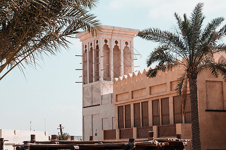 具有典型风塔特点的房子 阿拉伯联合酋长国迪拜姆;阿联酋迪拜图片