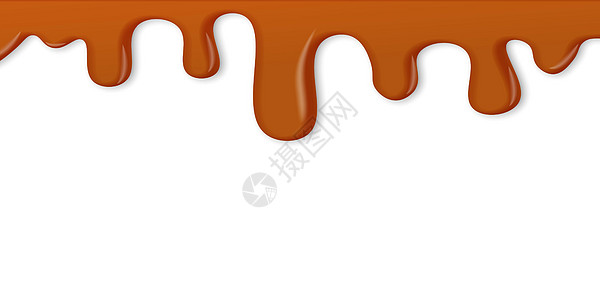 焦糖滴 巧克力太妃糖融化流动 矢量逼真的蜂蜜 dri图片