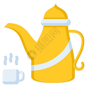 茶壶图标设计平面颜色样式图片