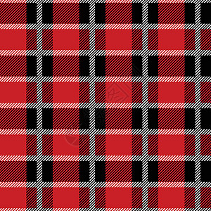 红色和黑色苏格兰纺织无缝图案 织物质地检查格子呢格子 的抽象几何背景 单色重复设计 现代方形饰品羊毛墙纸材料传统纺织品打印正方形图片
