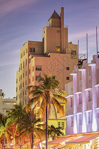 迈阿密海滩建筑市中心旅行艺术景观城市建筑学装饰地标全景日落图片