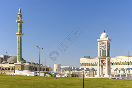 多哈大清真寺和钟塔图片