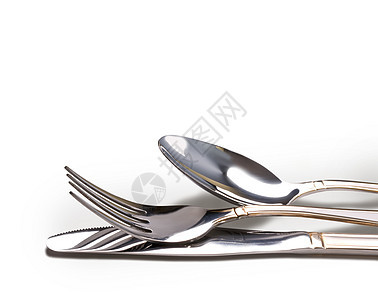 一套厨房对象餐具用具金属银器环境勺子白色宏观工具图片