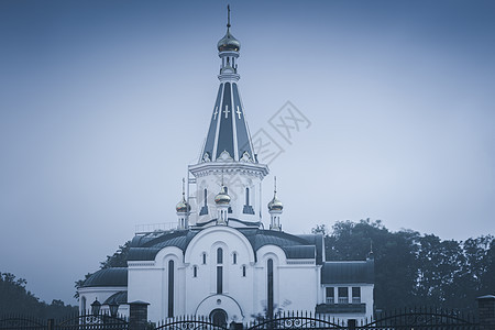 加里宁格勒亚历山大内夫斯基教堂旅行日落景观蓝色市中心建筑全景地标天际街道图片