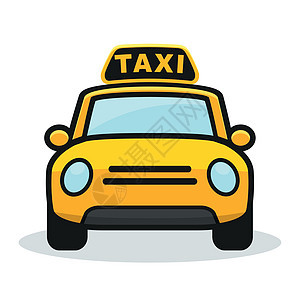 白色背景上的黄色出租车城市车辆服务卡通片运输插图司机图片