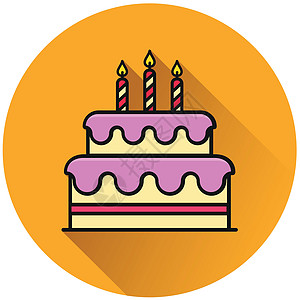 生日蛋糕圆圈图标概念图片