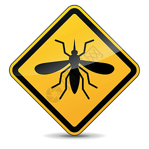 白色背景上的蚊子黄色标志图片