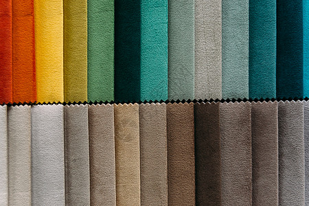五颜六色的丝绒纺织品样品的集合 专为沙发和扶手椅设计的面料 织物纹理背景材料风格质量纺织品收藏编织组织家具墙纸羊毛图片