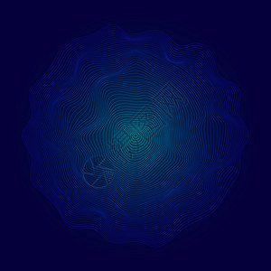 深色背景上的抽象发光蓝色圆网格图案动态粒子网络运动流动互联网技术圆圈插图辉光波浪状海浪图片