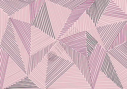 具有手绘线条图案马赛克背景和纹理的抽象低多边形拼凑而成窗饰玻璃墙纸三角形粉色网格几何涂鸦插图织物图片