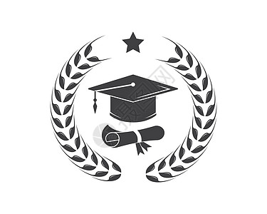 毕业帽文凭矢量图设计学生学校黑色智慧丝带星星滚动证书教育成就图片