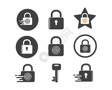 锁图标标志矢量模板黑色插图古玩房子挂锁秘密家庭钥匙代码安全图片
