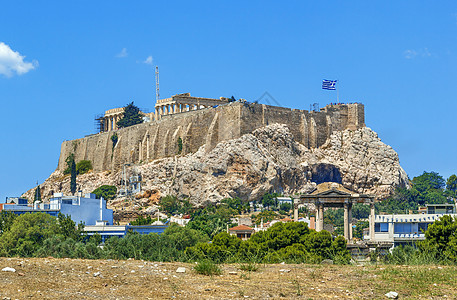 希腊雅典卫城之景 希腊假期地标考古学旅行古董游客柱子旅游大理石吸引力图片