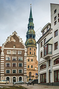 拉脱维亚里加圣彼得教堂历史性旅游建筑教堂地标游客建筑学城市宗教旅行图片