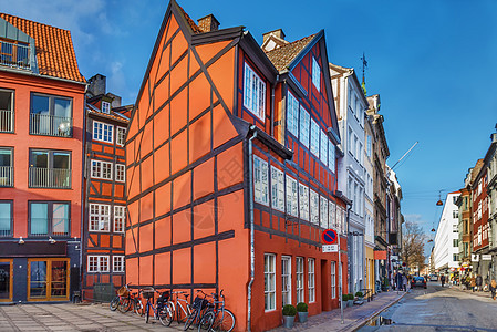 丹麦哥本哈根市中心街口的街道旅行城市首都建筑房子地标旅游景观历史性历史图片