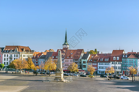 德国Erfurt的观点建筑历史旅游正方形雕像街道建筑学历史性地标旅行图片