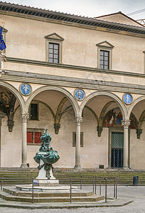 意大利佛罗伦萨建筑柱子地标历史旅行艺术纪念碑医院大理石旅游图片