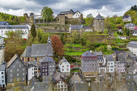 来自德国山丘的蒙沙(Monschau)图片