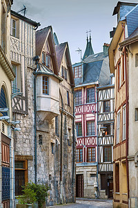 法国鲁昂街房子城市景观木头街道文化旅游建筑学地区历史图片