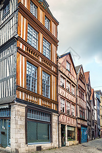 法国鲁昂街旅游历史木结构建筑学建筑城市地区地标房子街道图片