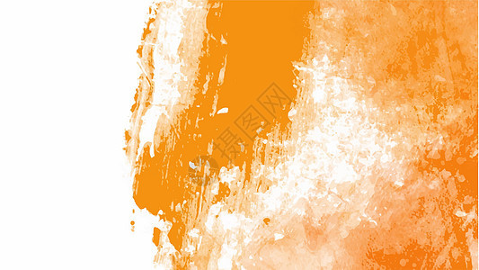 纹理背景和 web 横幅设计的橙色水彩背景染料插图绘画液体笔触创造力黄色水彩画晴天白色图片