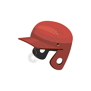 红棒球头盔图标 卡通风格图片
