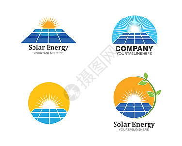 太阳能电池板标志矢量图标的自然能量蓝色标识太阳阳光车站技术环境等距商业面板图片