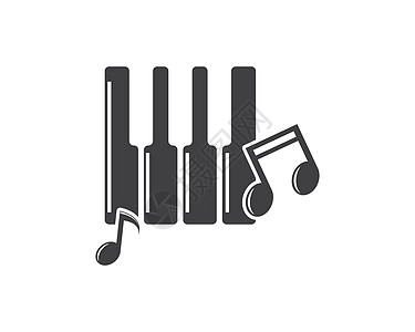 钢琴图标矢量插图设计乐器节日笔记钥匙广告牌音乐旋律海报黑色展示图片