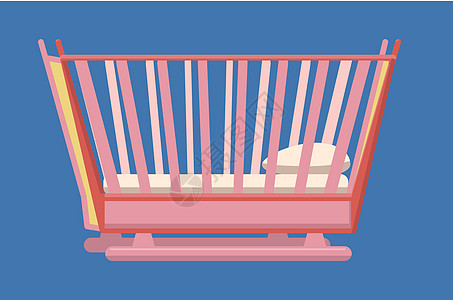 婴儿床图标卡通风格图片