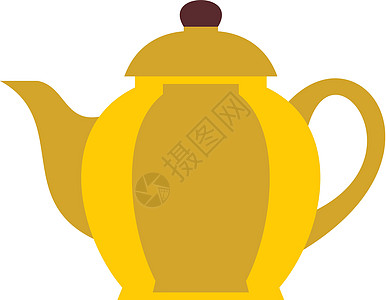 黄色茶壶图片