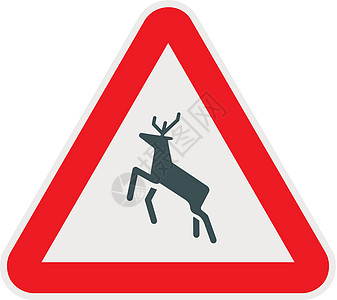 鹿交通警告标志图片