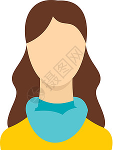 长头发图标的女人在平万科头发商务文员快乐商业顾问成人职业员工插图图片