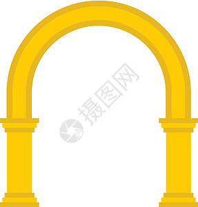 平面样式中的金色拱形图标图片