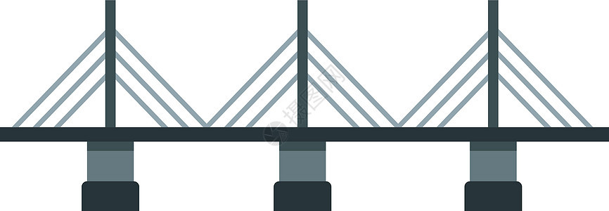 平面样式中的悬索桥图标图片