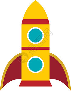 平面样式中的复古火箭图标天文学勘探技术太空人旅行宇航员速度车辆宇宙力量图片