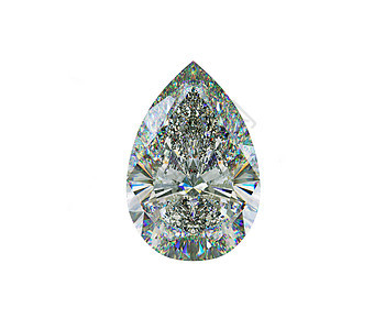 白色上孤立的大型梨切割钻石图片