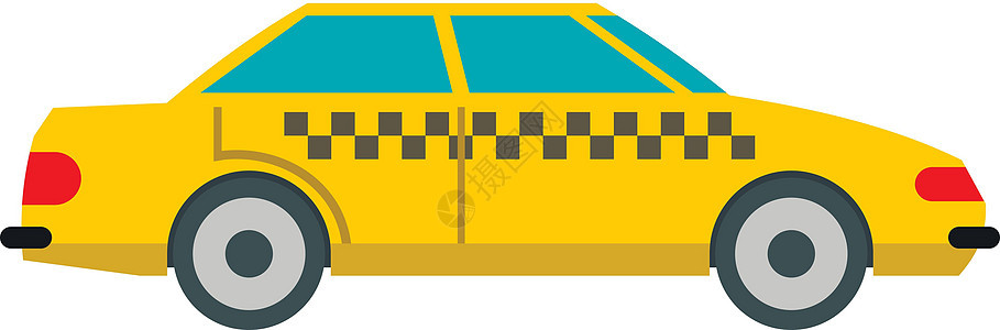 黄色的士车图片
