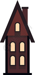 带烟囱的棕色两层楼房屋 ico图片