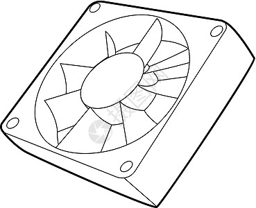 电脑机箱冷却风扇图标大纲样式图片