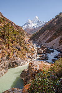 喜马拉雅山的阿马达布拉姆首脑会议旅行公园公吨顶峰天空国家地区风景远足岩石图片