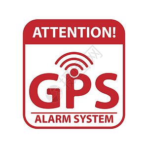 带有 GPS signa 铭文报警系统的信息板贴纸草图空白注意力罪行安全警报命令控制定位图片