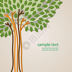 树生态横幅叶子小册子环境卡片生长季节橡木花园图片