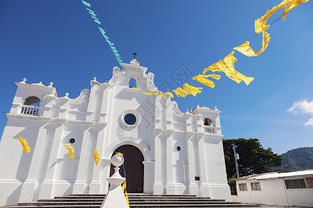 萨尔瓦多阿帕内卡教堂旅行蓝色城市天际殖民街道全景建筑学花路景观图片