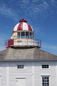 Cape Spear 旧灯塔地标蓝色房子旅行天空建筑学海洋全景城市生活市中心图片