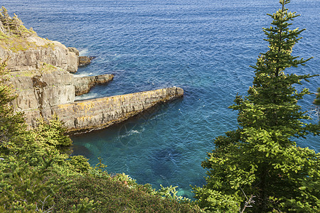 纽芬兰海岸牛头天线灯塔天空旅行日落牛队蓝色地标全景图片