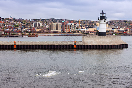 Duluth灯塔和湖苏必利尔h图片