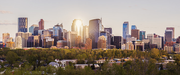 Calgary  城市全景建筑学日落地标建筑阳光旅行市中心街道天际摩天大楼图片