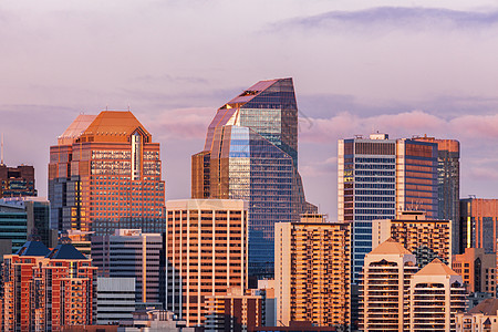 Calgary  城市全景街道天际建筑学天空日落市中心地标旅行摩天大楼景观图片