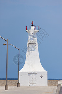 伯林顿运河码头灯塔 安大略湖灯塔地标旅行建筑白色图片