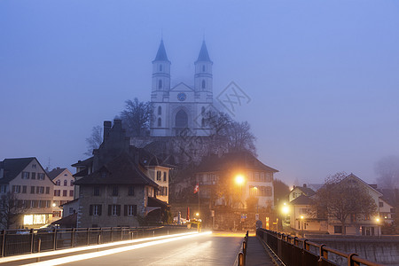 奥尔堡归正教会地标天空城市市中心大教堂反射全景城堡景观教会图片